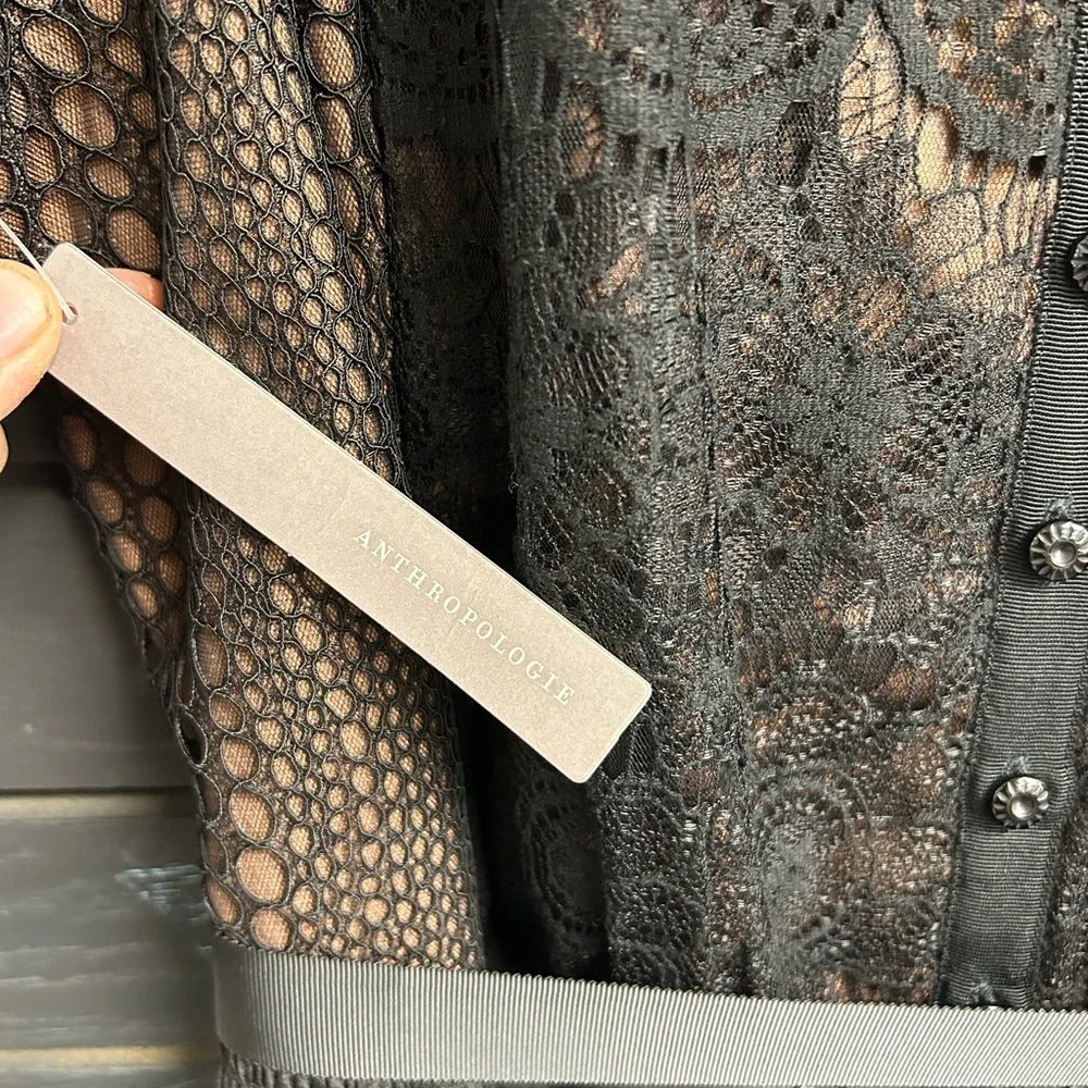 Anthropologie Black  Lace Dress NEW - Picture 4 of 12